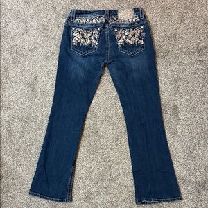 Embellished Dark Wash Women’s Jeans - Stylish Back Pocket Detail